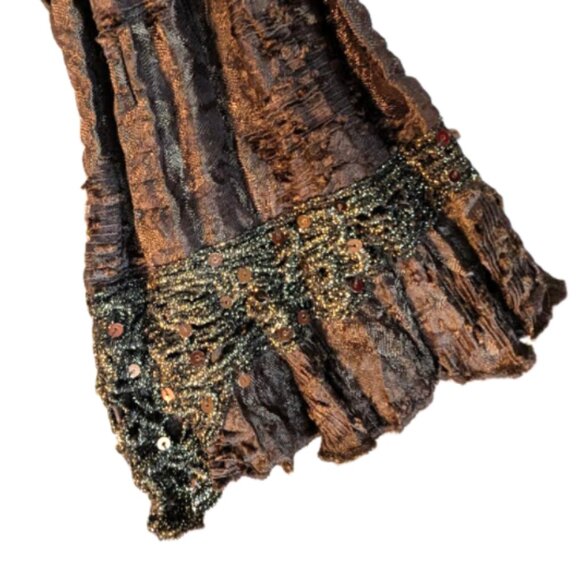 NWOT Ness Crinkled Stretch Lace Sequin Ruffle - Picture 8 of 11